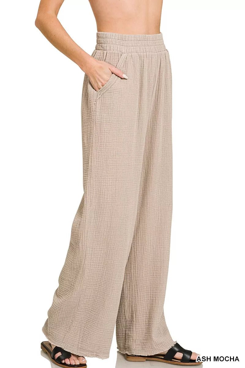 Zenana Double Gauze Lounge Pants - Bitsy Gypsy Boutique