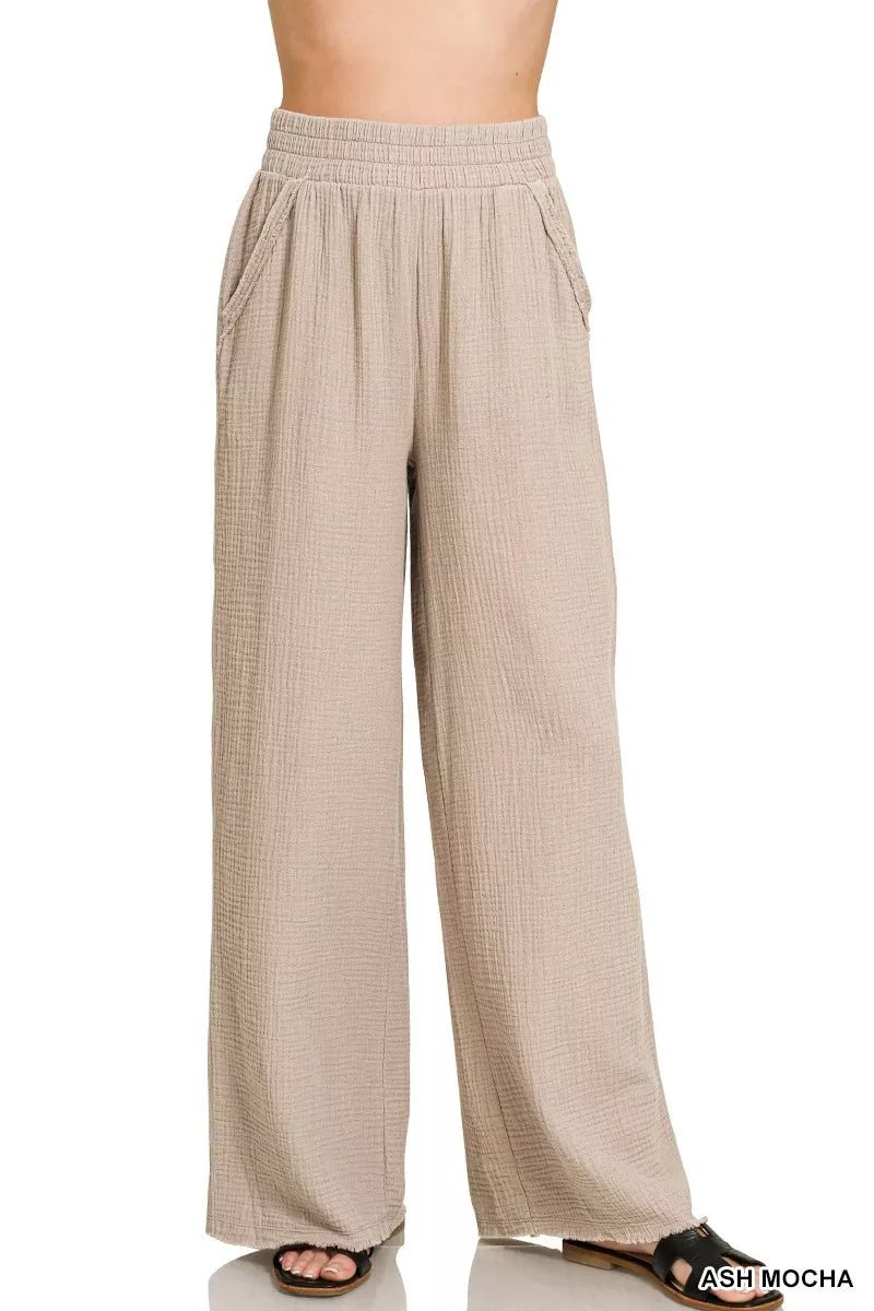 Zenana Double Gauze Lounge Pants - Bitsy Gypsy Boutique