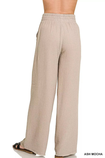 Zenana Double Gauze Lounge Pants - Bitsy Gypsy Boutique