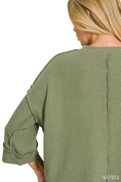Zenana Double Knit 3/4 Sleeve Top - Bitsy Gypsy Boutique
