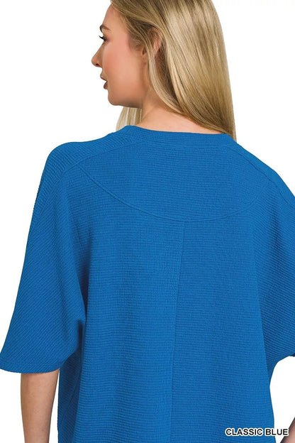Zenana Double Knit Short Sleeve Top - Bitsy Gypsy Boutique
