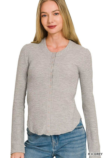 Zenana Double Knit Snap Button Shirts - Bitsy Gypsy Boutique