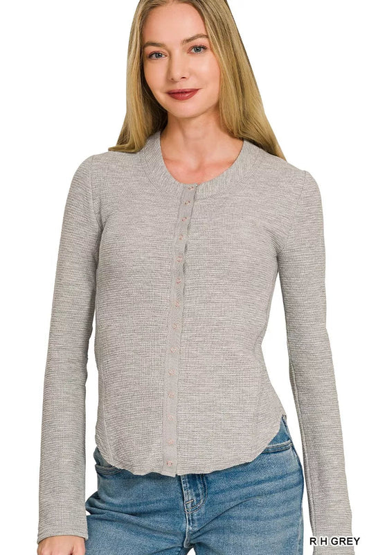 Zenana Double Knit Snap Button Shirts - Bitsy Gypsy Boutique