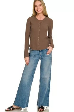 Zenana Double Knit Snap Button Shirts - Bitsy Gypsy Boutique