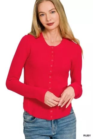 Zenana Double Knit Snap Button Shirts - Bitsy Gypsy Boutique