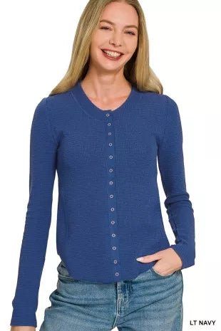 Zenana Double Knit Snap Button Shirts - Bitsy Gypsy Boutique