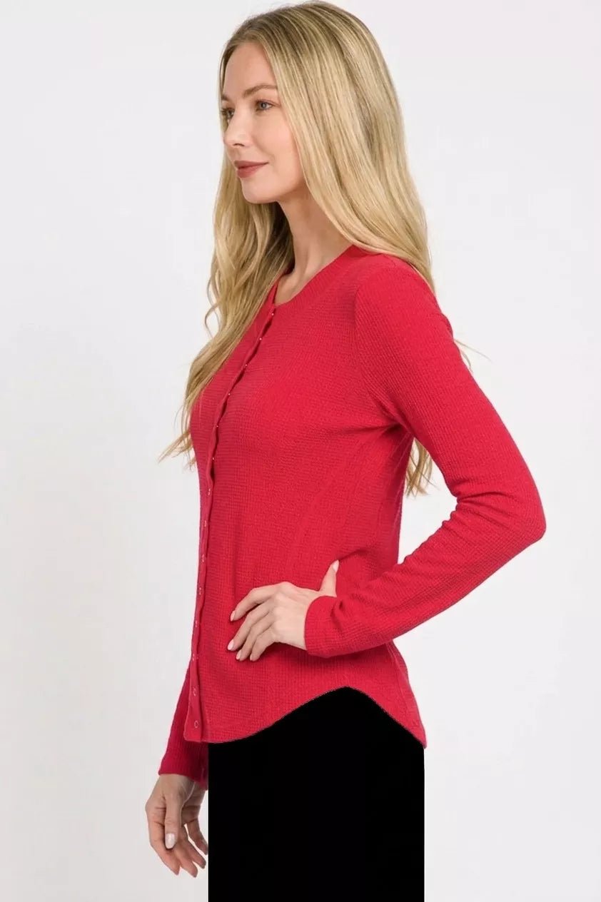 Zenana Double Knit Snap Button Shirts - Bitsy Gypsy Boutique