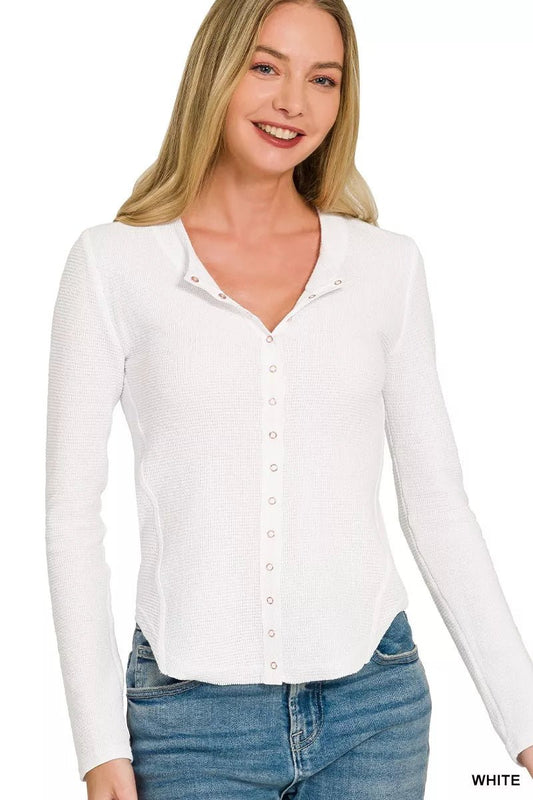Zenana Double Knit Snap Button Shirts - Bitsy Gypsy Boutique
