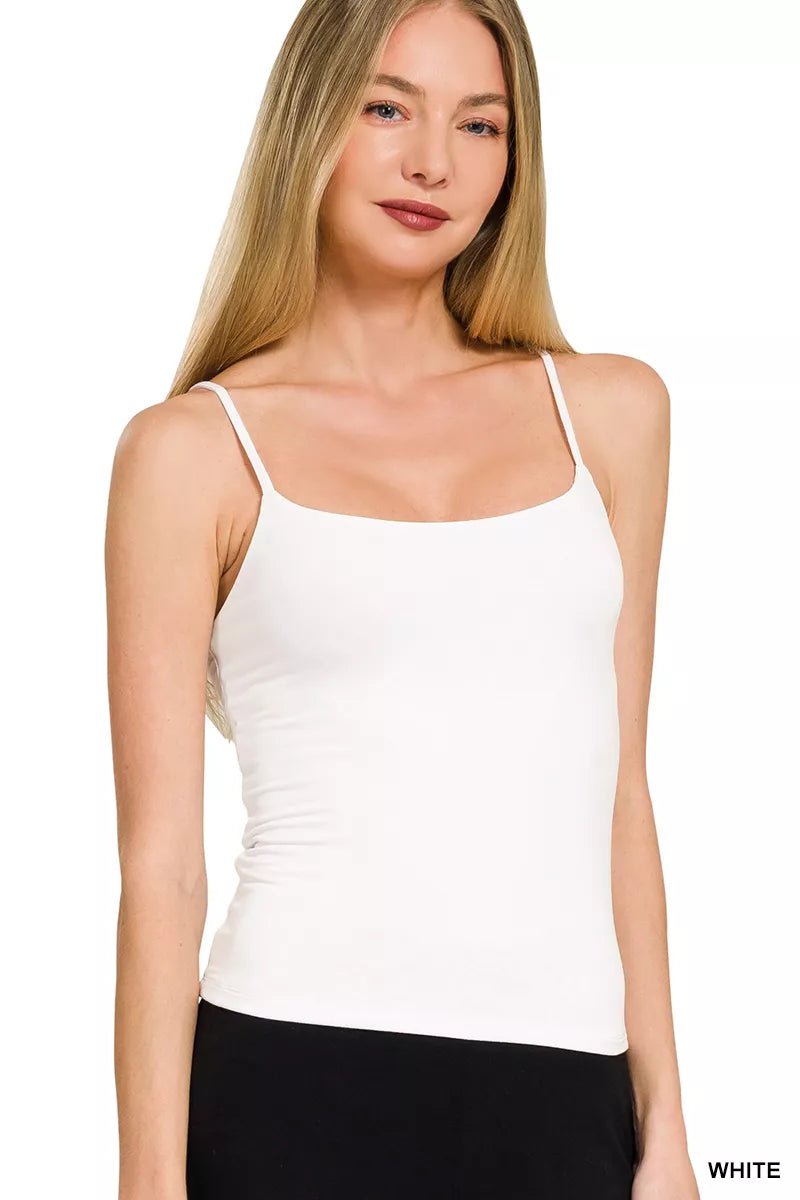 Zenana Double Layered Round Neck Spaghetti Cami - Bitsy Gypsy Boutique