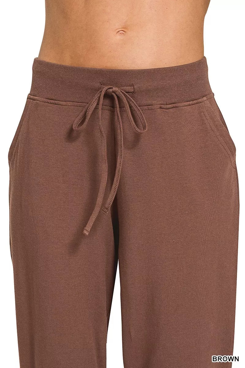 Zenana Drawstring Cotton Joggers with Pockets - Bitsy Gypsy Boutique