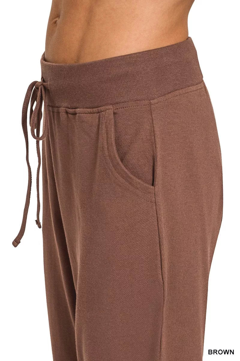 Zenana Drawstring Cotton Joggers with Pockets - Bitsy Gypsy Boutique