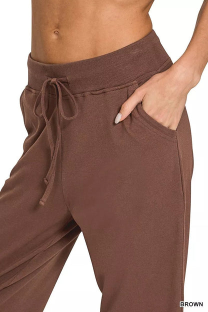 Zenana Drawstring Cotton Joggers with Pockets - Bitsy Gypsy Boutique