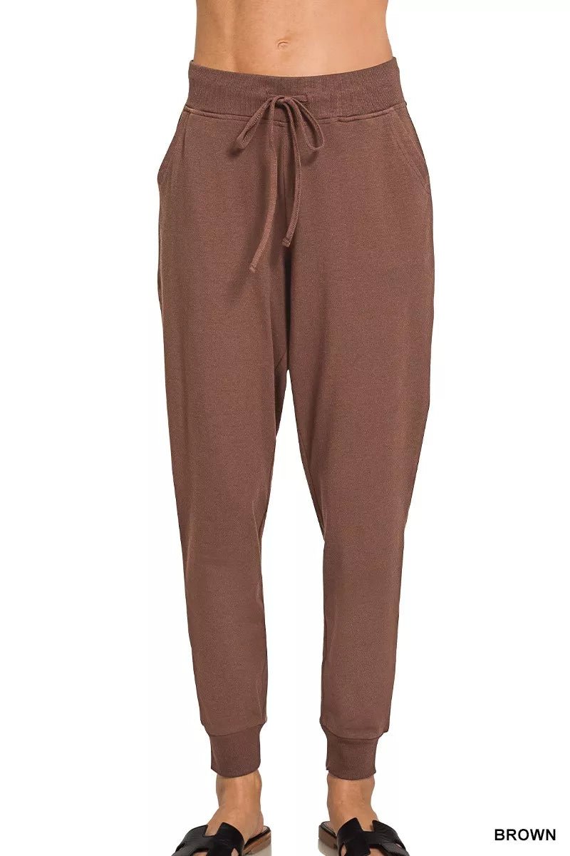Zenana Drawstring Cotton Joggers with Pockets - Bitsy Gypsy Boutique