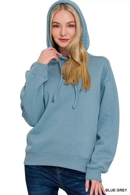 Zenana Drawstring Relaxed Fit Fleece Hoodie - Bitsy Gypsy Boutique