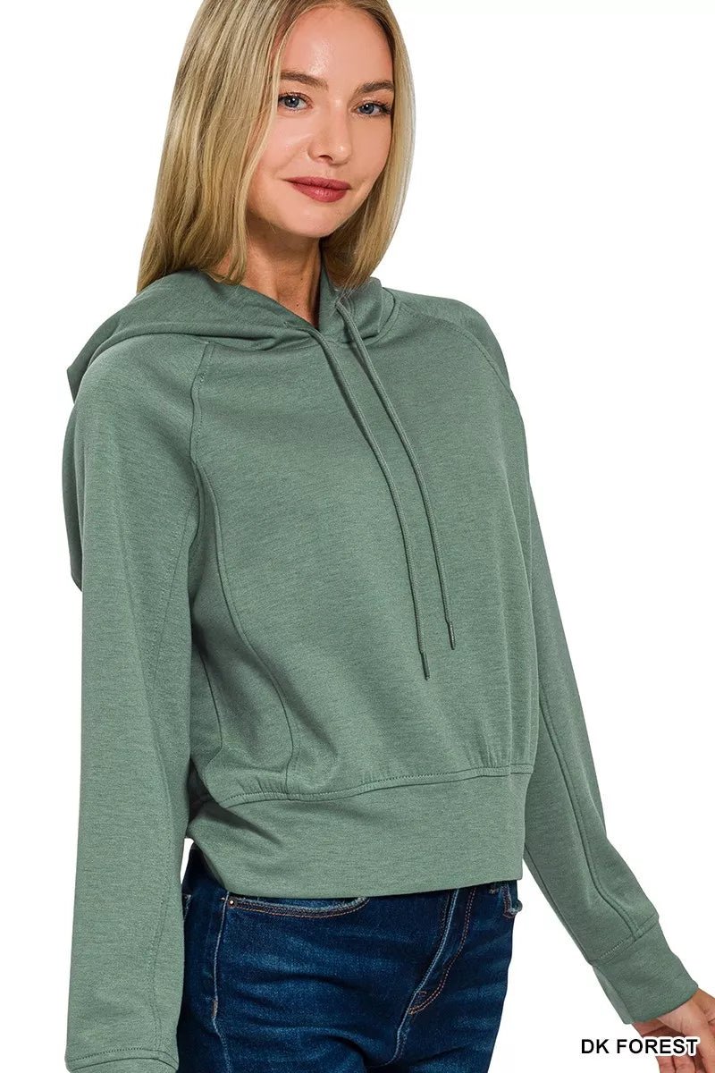 Zenana Drawstring Scuba Hoodie - Bitsy Gypsy Boutique