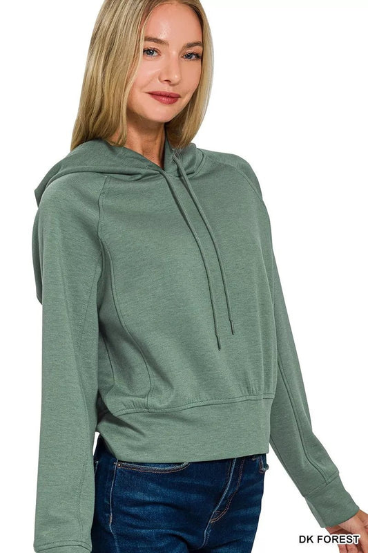 Zenana Drawstring Scuba Hoodie - Bitsy Gypsy Boutique