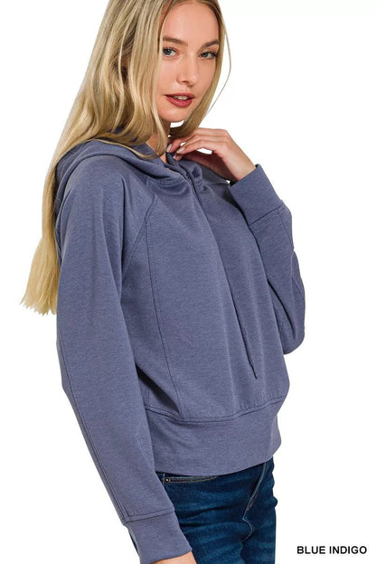 Zenana Drawstring Scuba Hoodie - Bitsy Gypsy Boutique