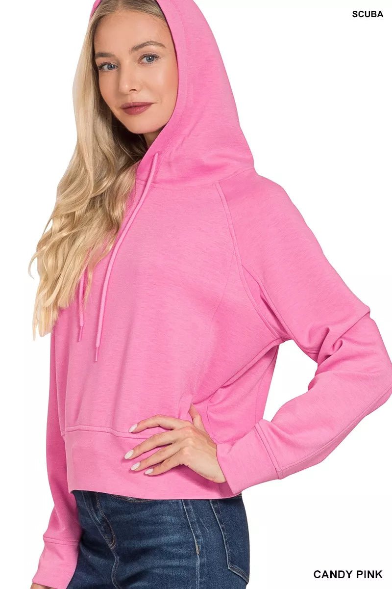 Zenana Drawstring Scuba Hoodie - Bitsy Gypsy Boutique