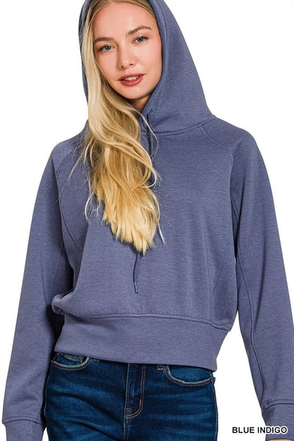 Zenana Drawstring Scuba Hoodie - Bitsy Gypsy Boutique
