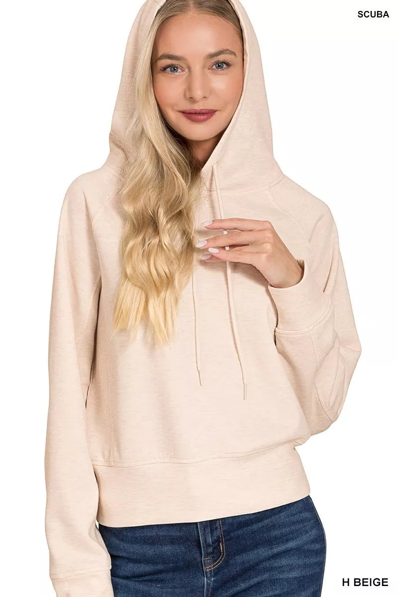 Zenana Drawstring Scuba Hoodie - Bitsy Gypsy Boutique