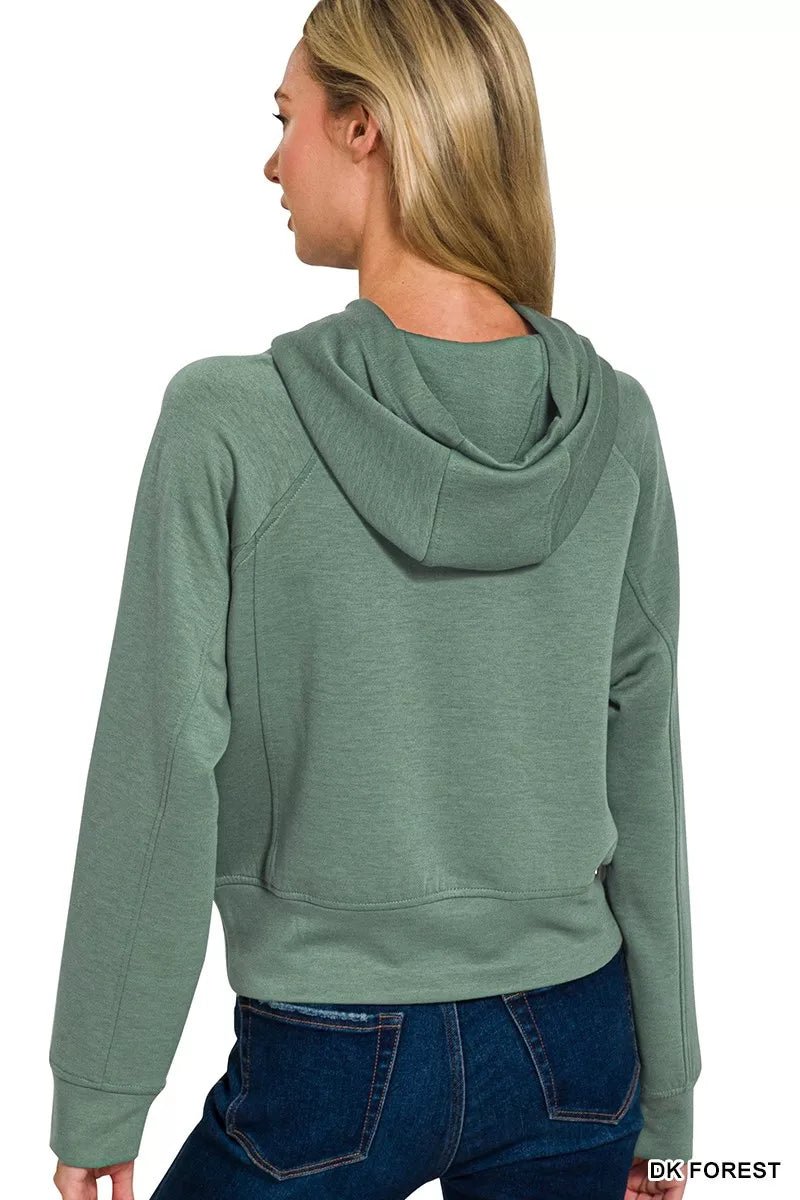 Zenana Drawstring Scuba Hoodie - Bitsy Gypsy Boutique