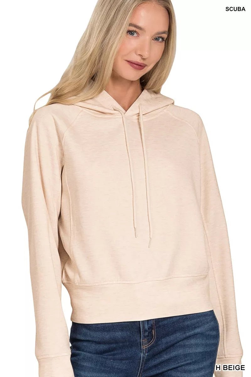 Zenana Drawstring Scuba Hoodie - Bitsy Gypsy Boutique