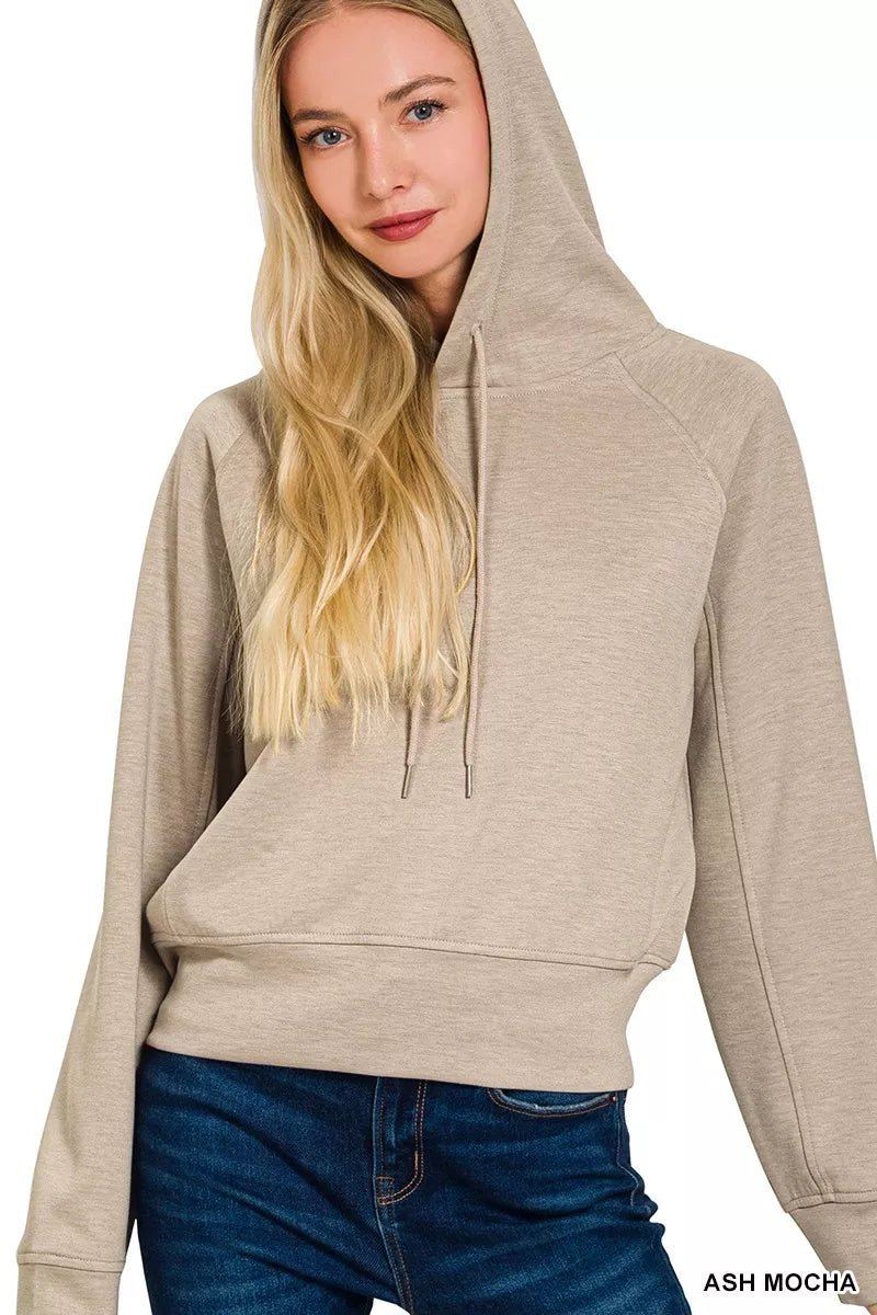 Zenana Drawstring Scuba Hoodie - Bitsy Gypsy Boutique