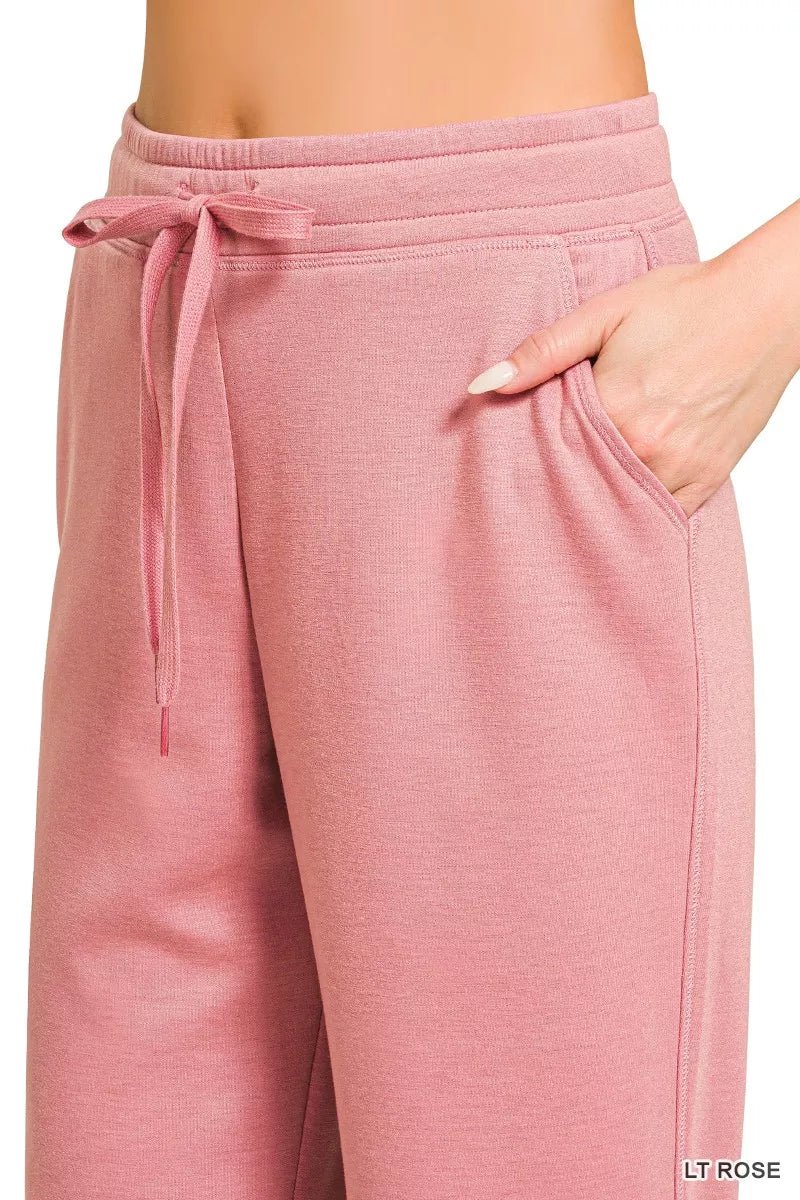 Zenana Drawstring Scuba Joggers with Pockets - Bitsy Gypsy Boutique