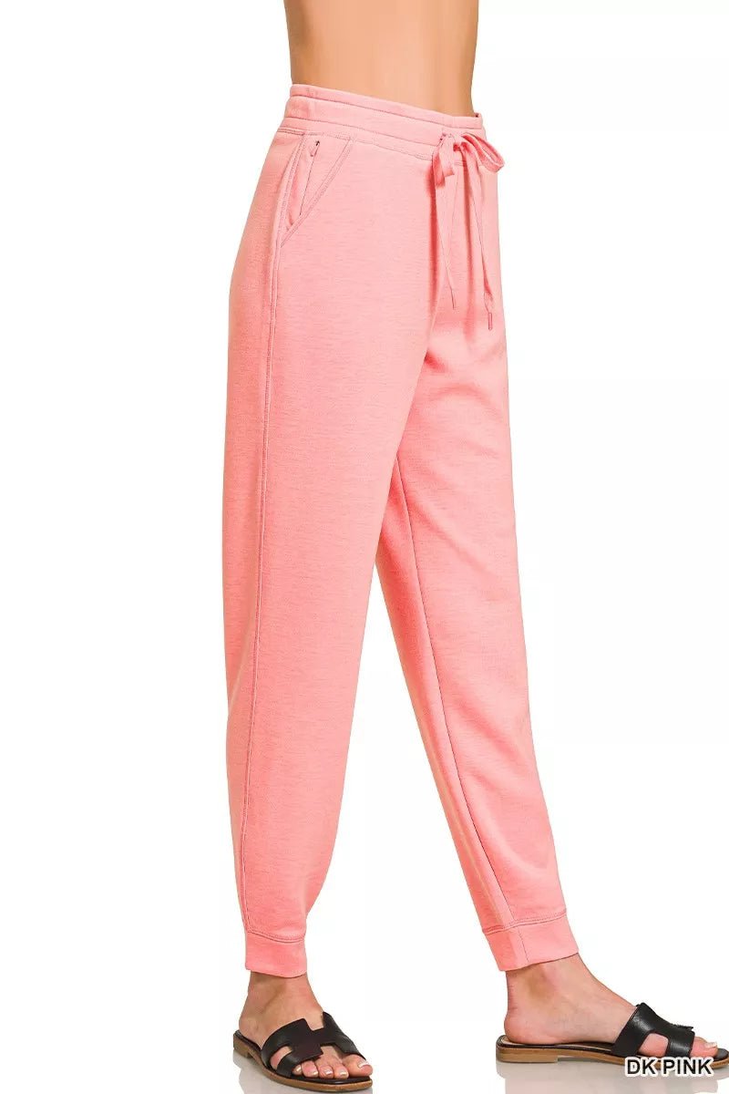 Zenana Drawstring Scuba Joggers with Pockets - Bitsy Gypsy Boutique
