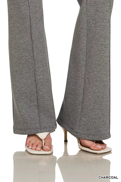 Zenana Drawstring Scuba Stretch Pintuck Pants - Bitsy Gypsy Boutique