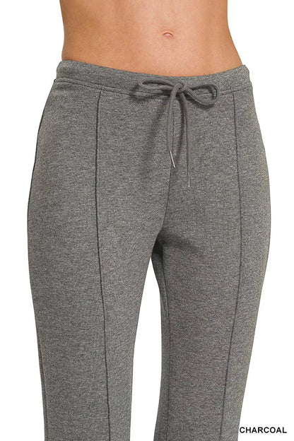 Zenana Drawstring Scuba Stretch Pintuck Pants - Bitsy Gypsy Boutique