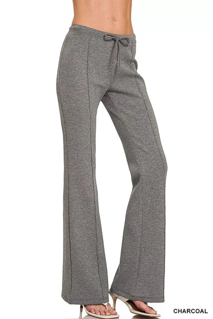 Zenana Drawstring Scuba Stretch Pintuck Pants - Bitsy Gypsy Boutique