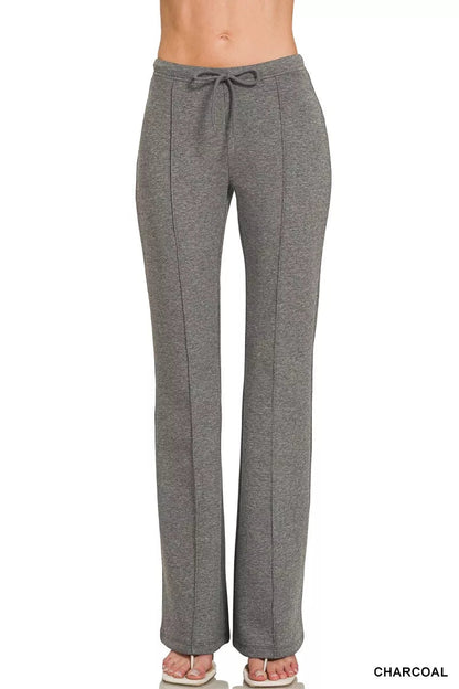 Zenana Drawstring Scuba Stretch Pintuck Pants - Bitsy Gypsy Boutique