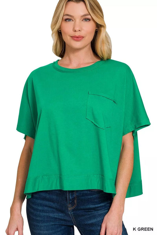 Zenana Exposed Seam Boxy Top - Bitsy Gypsy Boutique