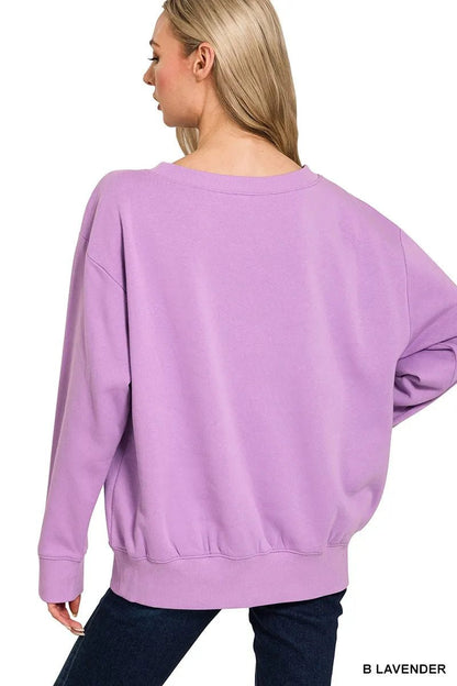 Zenana Fleece Boat Neck Sweatshirt - Bitsy Gypsy Boutique