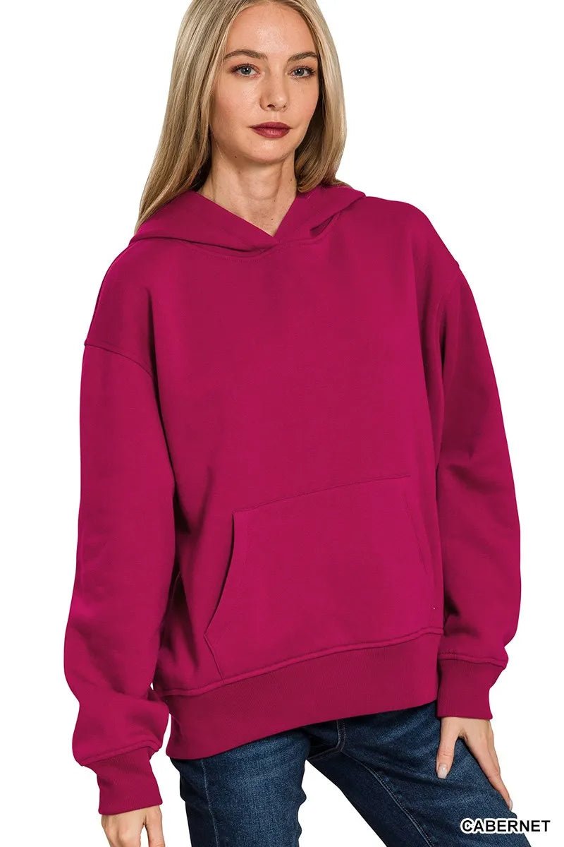Zenana Fleece Kangaroo Pocket Hoodie - Bitsy Gypsy Boutique