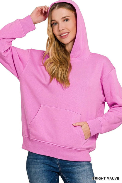Zenana Fleece Kangaroo Pocket Hoodie - Bitsy Gypsy Boutique