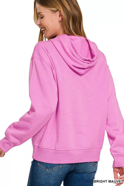Zenana Fleece Kangaroo Pocket Hoodie - Bitsy Gypsy Boutique