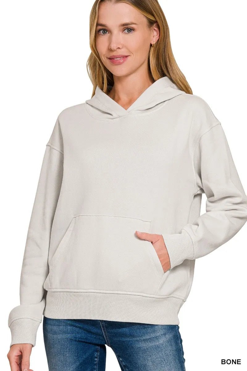 Zenana Fleece Kangaroo Pocket Hoodie - Bitsy Gypsy Boutique