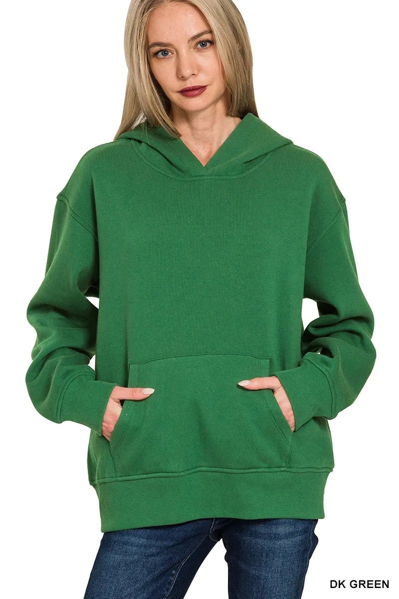 Zenana Fleece Kangaroo Pocket Hoodie - Bitsy Gypsy Boutique
