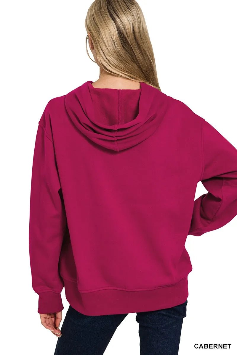 Zenana Fleece Kangaroo Pocket Hoodie - Bitsy Gypsy Boutique