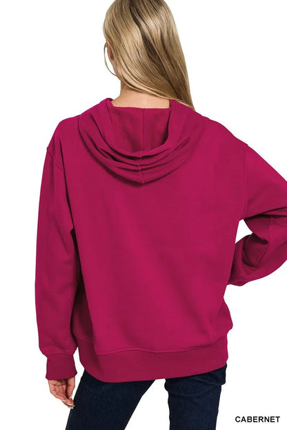 Zenana Fleece Kangaroo Pocket Hoodie - Bitsy Gypsy Boutique
