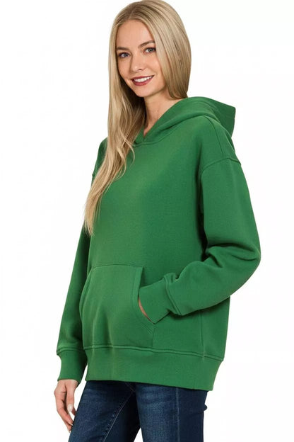 Zenana Fleece Kangaroo Pocket Hoodie - Bitsy Gypsy Boutique