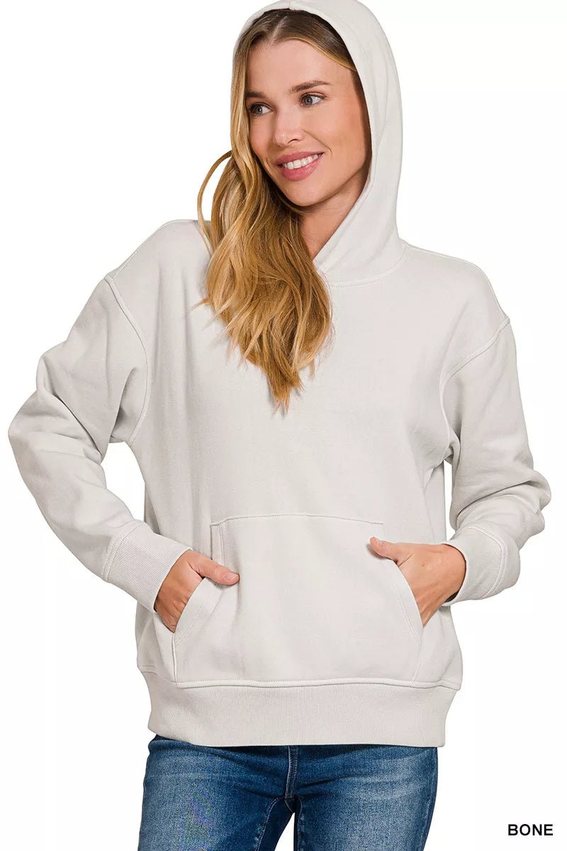 Zenana Fleece Kangaroo Pocket Hoodie - Bitsy Gypsy Boutique