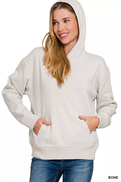 Zenana Fleece Kangaroo Pocket Hoodie - Bitsy Gypsy Boutique