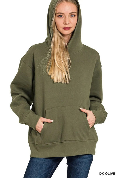 Zenana Fleece Kangaroo Pocket Hoodie - Bitsy Gypsy Boutique