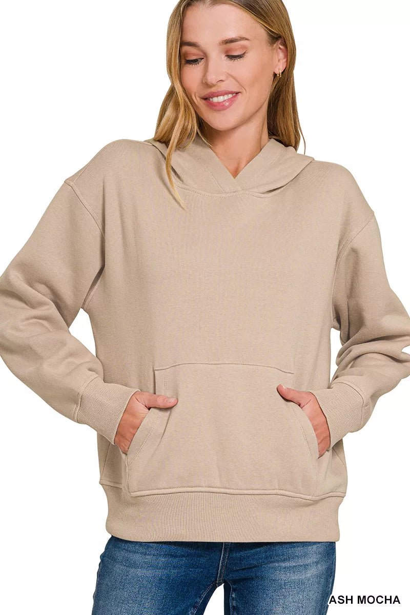 Zenana Fleece Kangaroo Pocket Hoodie - Bitsy Gypsy Boutique