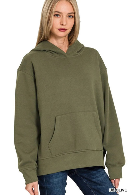 Zenana Fleece Kangaroo Pocket Hoodie - Bitsy Gypsy Boutique