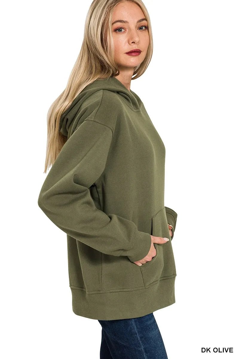 Zenana Fleece Kangaroo Pocket Hoodie - Bitsy Gypsy Boutique