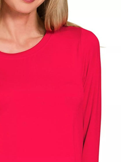 Zenana Flowy Round Hem Rayon Long Sleeve Top - Bitsy Gypsy Boutique